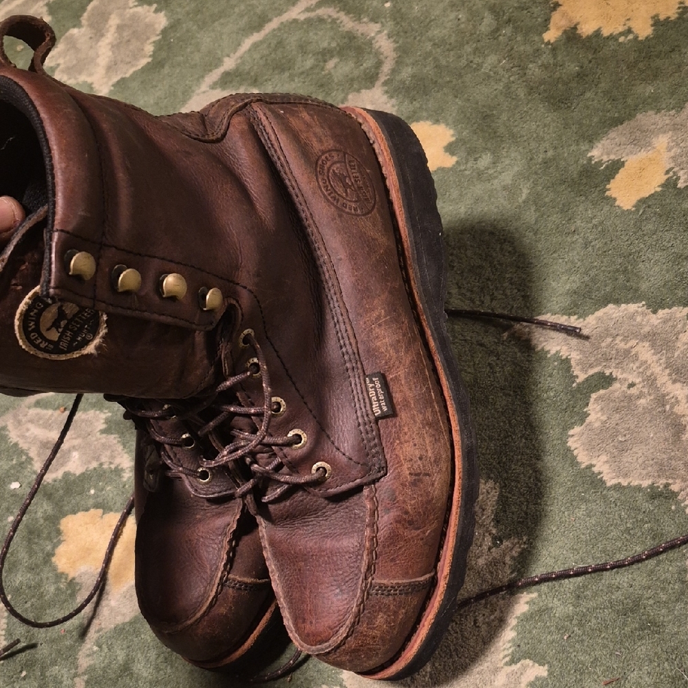 Red Wing Shoes Brown Leather Lace-Up Work Boots